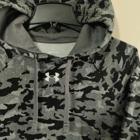 Under Armour Storm Men's Size S Sahara / Black Rival Fleece Camo Hoodie - Picture 2 of 8